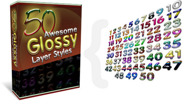 Product picture *New*50 Awesome Glossy Layer Styles With MRR
