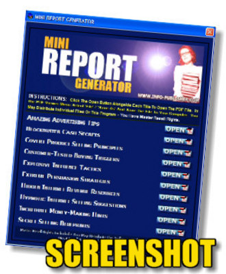 Product picture Mini Report Generator With PLR 